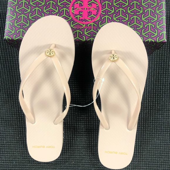 🆕 Tory Burch Sea Shell Pink Flip Flops - Picture 3 of 8